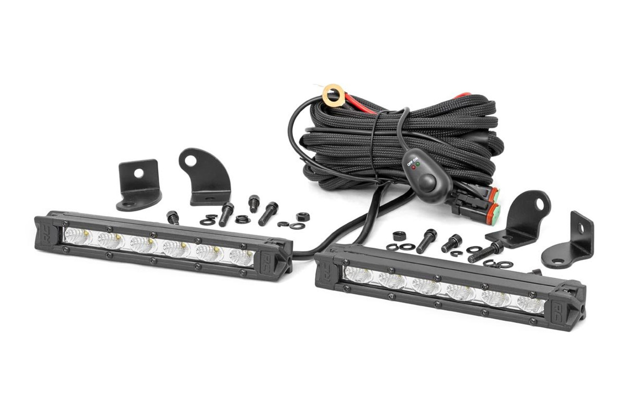 6-inch Slimline Cree LED Light Bars Pair Chrome Series Rough Country