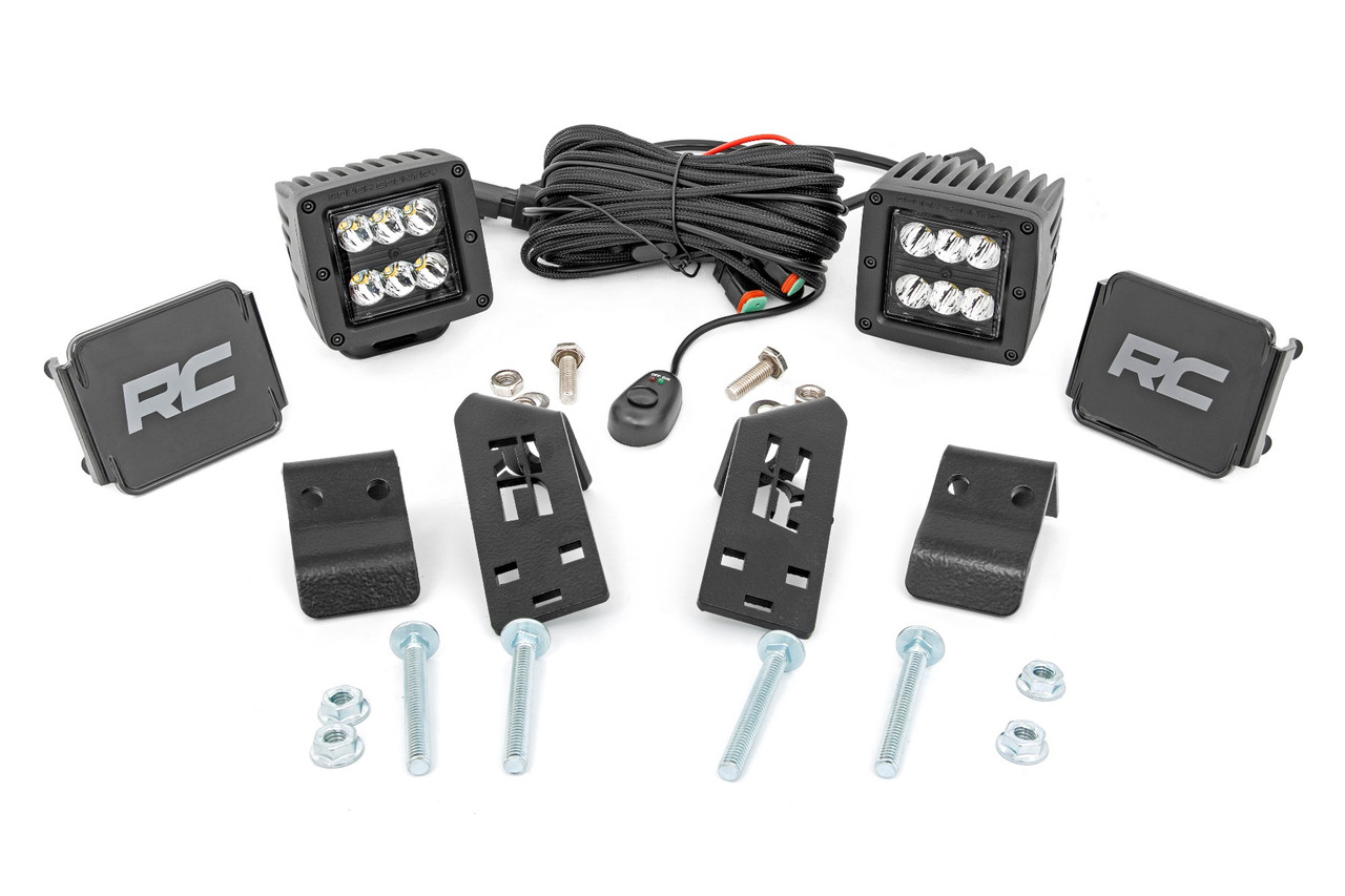 Polaris Dual LED Cube Kit w/Black Series Spot LED's 20-21 Polaris RZR PRO XP Rough Country