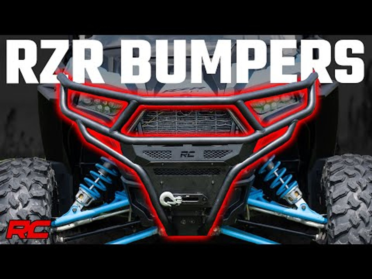 Tubular Bumper Front Black Series LED 6 Light Slim Line Polaris RZR XP1000 Rough Country