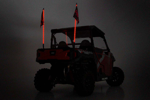 Polaris LED Whip Light Bed Mount Kit w/ LED Whip Lights 17-20 General/14-20 Ranger Rough Country