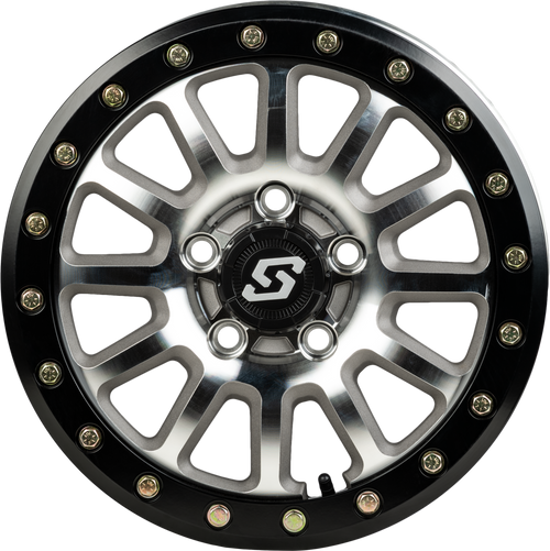 SANO BDLK WHEEL 15X7 5/4.5 6+1 (+50MM) BLK/AS CAST