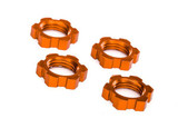 Traxxas Wheel Nuts, Splined, 17mm, Serrated (orange-anodized)(4)