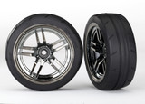 Traxxas Tires and wheels, glued chrome, 1.9" Response tires (F)