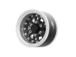 ProBuild™ 1.55" CFH6 Adjustable Offset Aluminum Beadlock Wheels (2) Flat Silver/Carbon Fiber