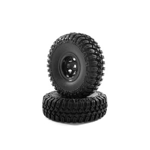 Hobby Plus CR-18 1.0" Grabber M/T Tire Mounted (Black Wheel)(4)