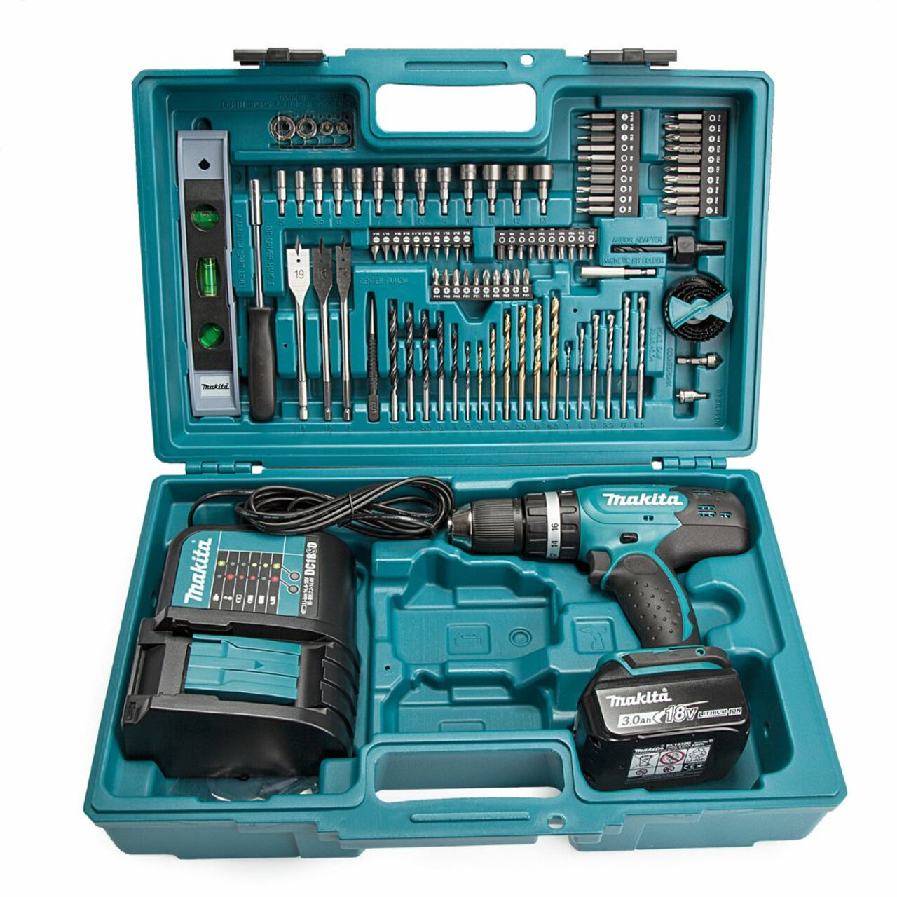 Makita 18V Combi Drill 101 Piece Bit Set DHP453SFX12 toolforce.ie