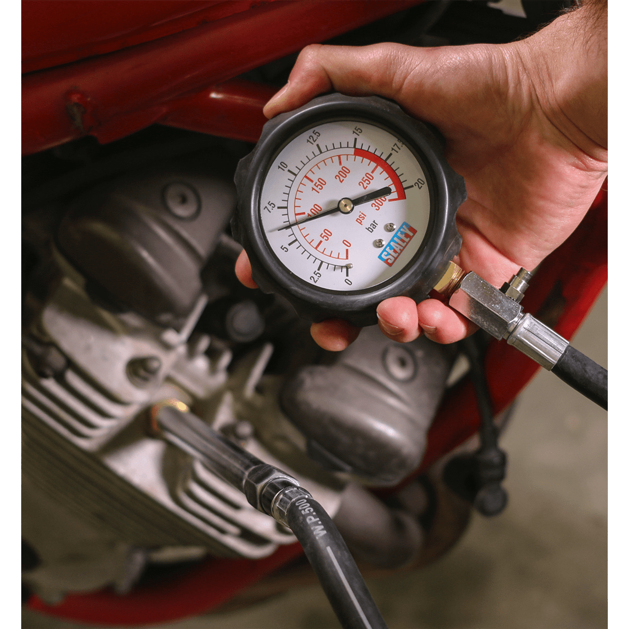 Sealey Petrol Engine Compression Tester Deluxe Kit 6pc VSE300D