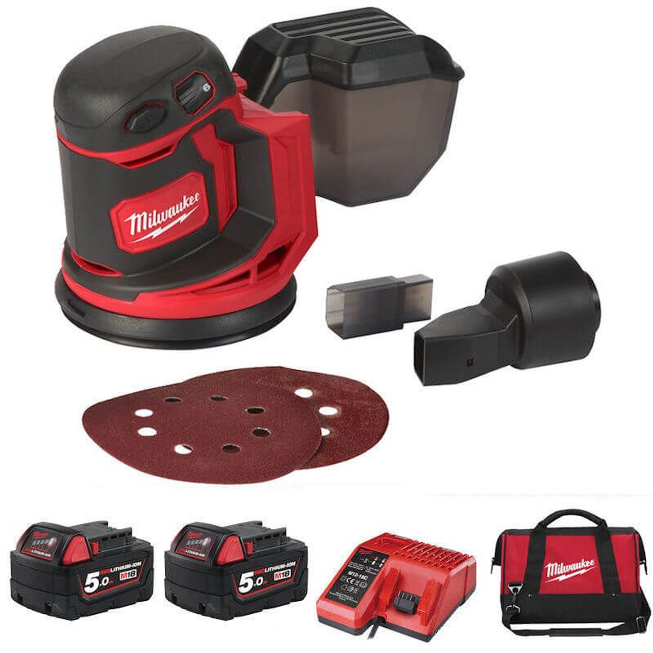 MILWAUKEE M18BOS125 502X M18 RANDOM ORBITAL SANDER KIT ToolForce