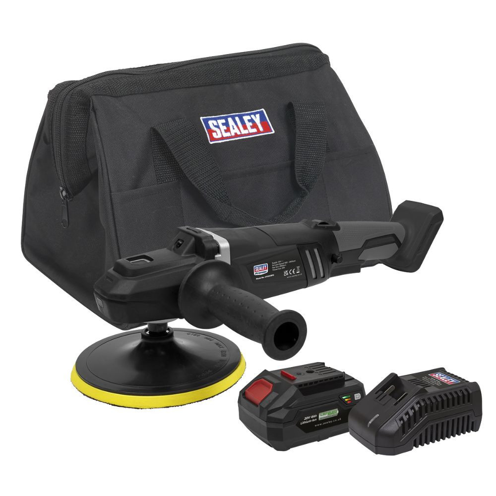 Sealey Brushless Rotary Polisher Kit Ø180mm 20V 4Ah SV20 Series