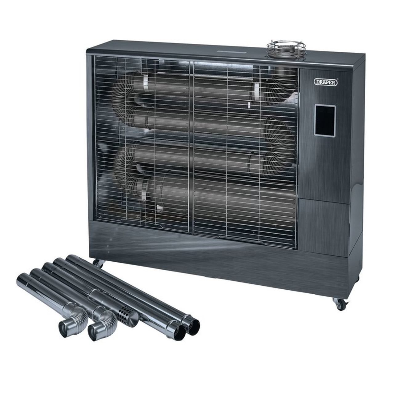 Draper 230V Far Infrared Diesel Heater with Flue Kit, 67,500 BTU