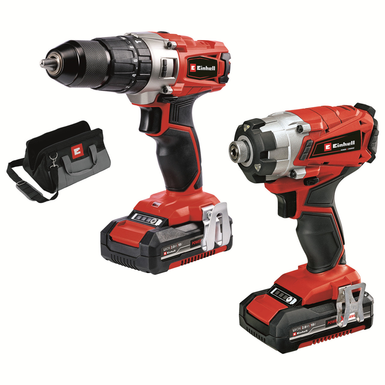 Einhell 18v Combi Drill Impact Driver Twin Pack with 2x 2.0Ah