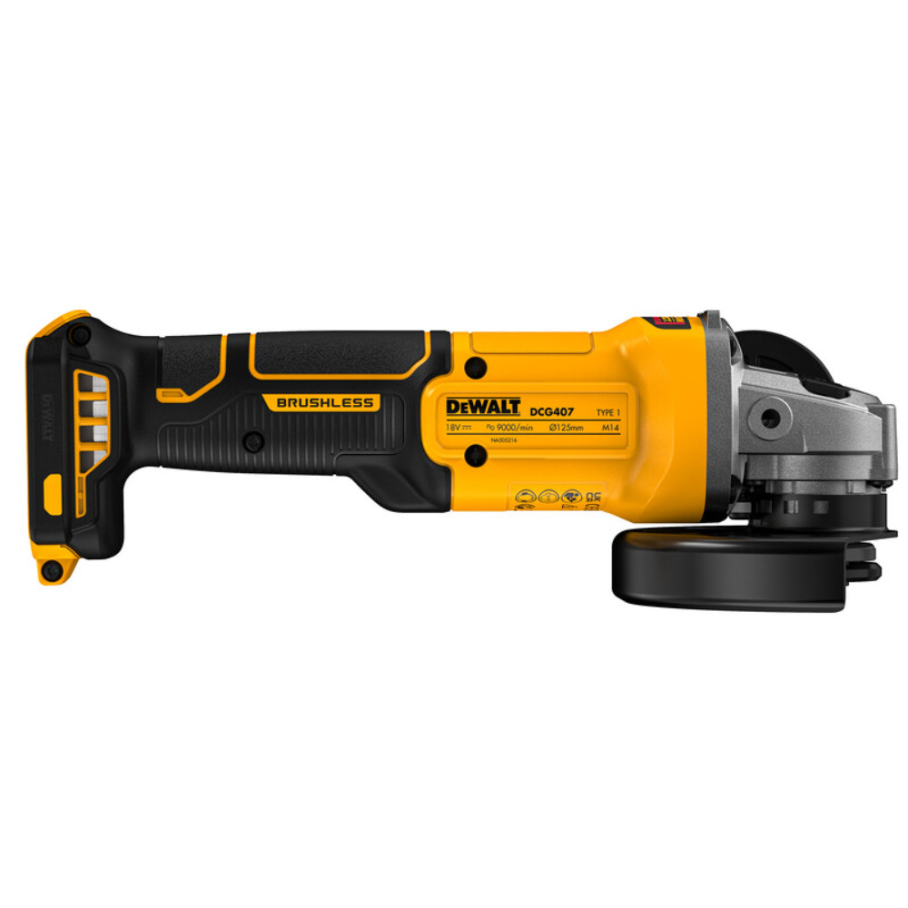 Dewalt DCG407N 18v Cordless 125mm Angle Grinder with Side Switch