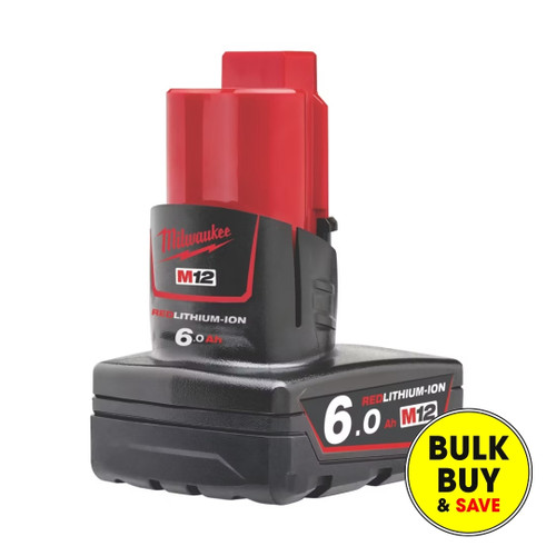 Milwaukee M12 6.0Ah Red Lithium-Ion Battery M12B6 bulk buy
