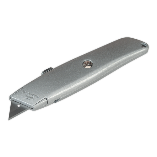 Sealey Retractable Utility Knife S0529 | Die-cast handle with retracting reversible safety blade. | toolforce.ie