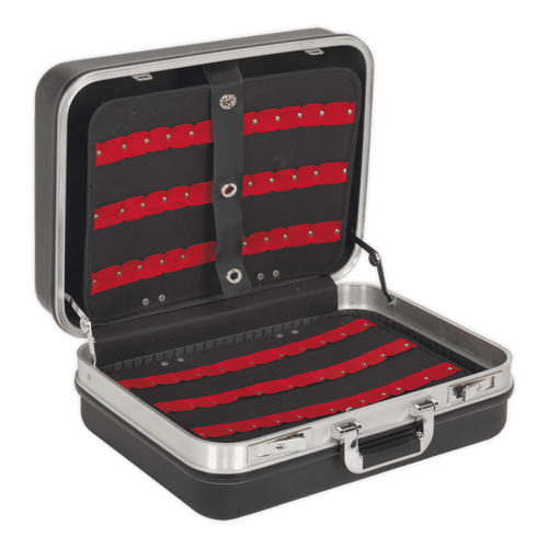 SEALEY PROFESSIONAL TECHNICIAN TOOL CASE AP607 | Interior features two hinged small tool storage surfaces, document pocket and adjustable/removable dividers in main compartment | toolforce.ie