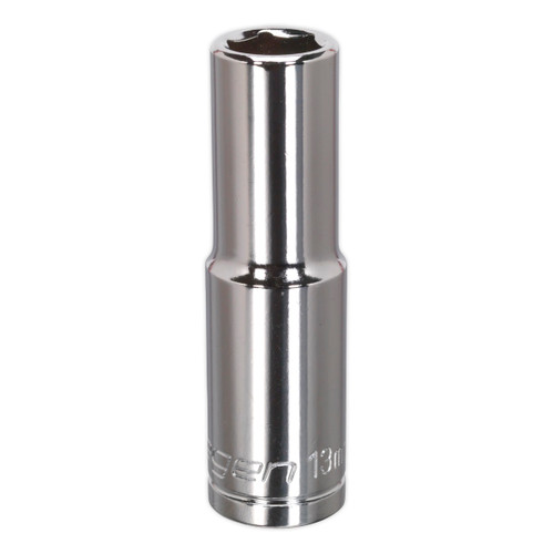 Siegen WallDrive Socket 13mm Deep | High grade carbon steel socket. | Hardened and tempered for added strength.