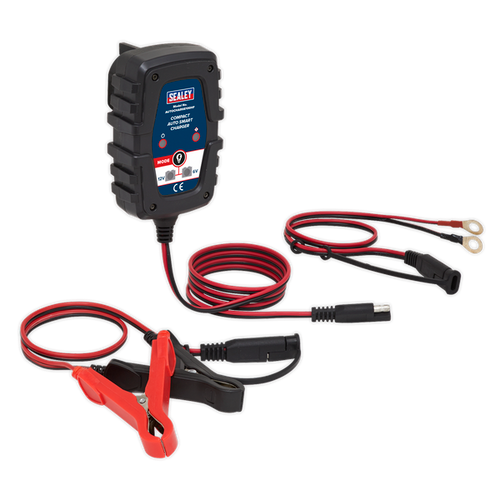 Sealey 6/12v Smart Battery Charger AUTOCHARGE100HF | Dual voltage smart charger and maintainer ensures that the battery is kept fully charged and ready to use for extended periods of time. | toolforce.ie