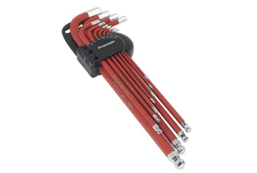 Ball-End Hex Key Set 11pc Anti-Slip Extra-Long Metric | Manufactured from heat treated and hardened Chrome Vanadium steel with a fully polished finish. | toolforce.ie