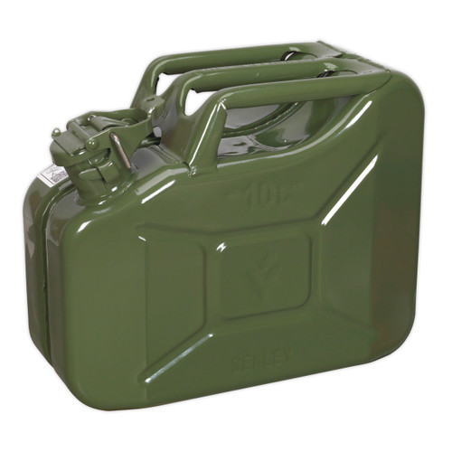 Jerry Can 10L - Green | Manufactured from 0.9mm pickled steel sheet with fuel resistant lining. | toolforce.ie