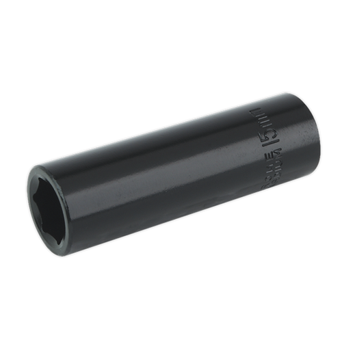 Impact Socket 15mm Deep 1/2"Sq Drive | Chrome Vanadium, drop-forged, deep WallDrive® impact socket. | toolforce.ie