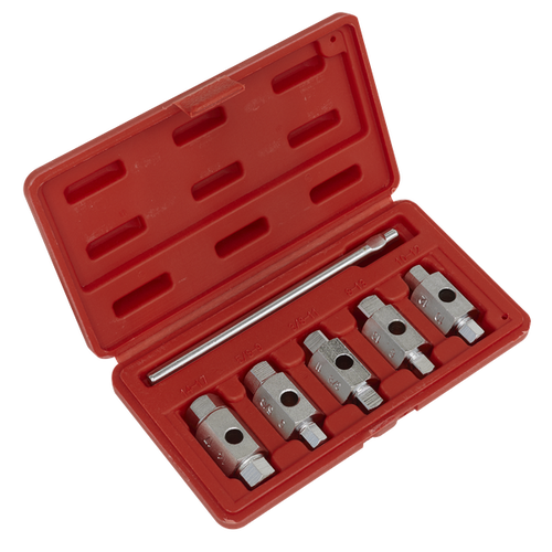 Drain Key Set 6pc Double End | Double end carbon steel keys with satin chrome finish. | toolforce.ie