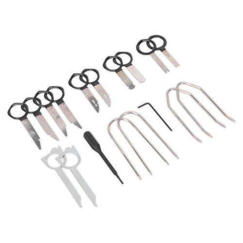 Radio Release Tool Set 18pc | Updated set of specialist tools for the safe, fast, authorised removal of fitted radios. | toolforce.ie