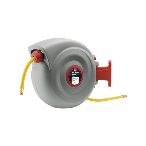 SIP Retractable Hose Reel 12 Meter 07972, heavy-duty PVC hose in a tough plastic reel and a through flow function