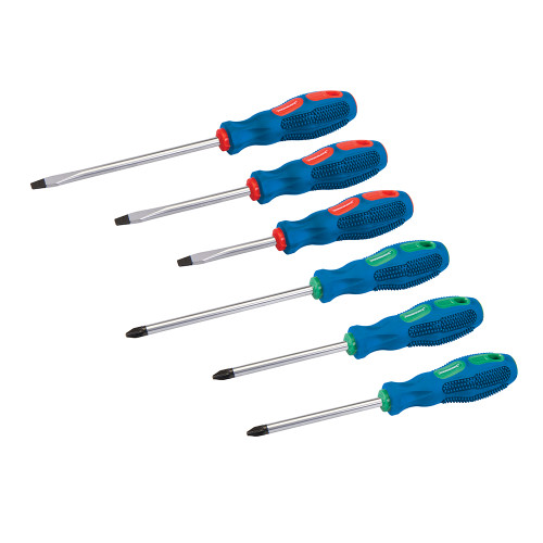 Silverline General Purpose Screwdriver Set 6pce 244458 |
Hardened and tempered chrome vanadium shanks. | toolforce.ie