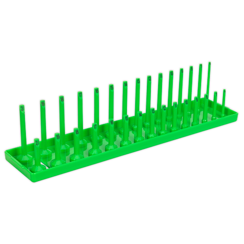 Socket Holder 3/8"Sq Drive 6-21mm Hi-Vis Green | Allows you to maintain a tidy workstation with sockets always to hand. | toolforce.ie