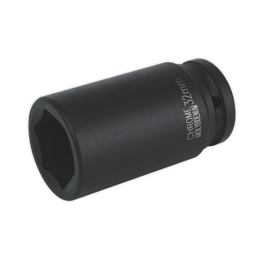 Impact Socket 32mm Deep 3/4"Sq Drive | Chrome Molybdenum, drop-forged, deep WallDrive® impact socket. | toolforce.ie