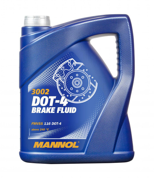 MANNOL DOT 4 Brake & Clutch Fluid 5L MN3002-5, Provides smooth brake system functionality thanks to a higher boiling point (>260 °C) | Toolforce.ie