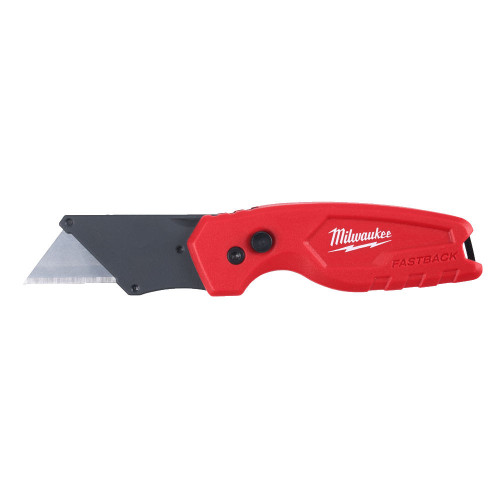 MILWAUKEE FASTBACK COMPACT FOLDING UTILITY KNIFE 4932471356, One handed blade opening. User can flip open the blade with one hand for easy activation.