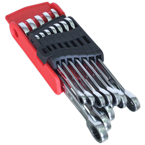Sealey 12pc Ratchet Combination Spanner Set - Platinum Series AK63922 | Drop-forged, Chrome Vanadium steel combination spanners. | toolforce.ie