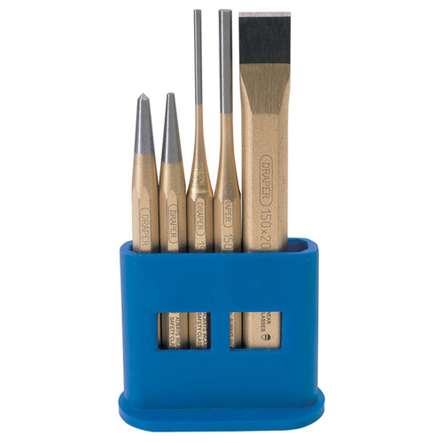 Draper Chisel and Punch Set 5 Piece 13042 | Draper Expert Quality Manufactured from special air hardened chrome vanadium steel for long life.