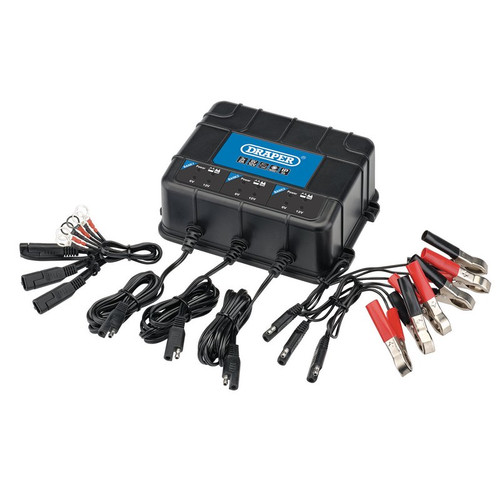Draper 6/12V 3 Bank Charger Station 53172, battery maintainer, battery charger