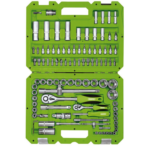 Draper Metric Tool Kit, 1/4" and 1/2" Sq. Dr. (100 Piece) (TKD100M) | Comprehensive socket set for use around the home. | toolforce.ie