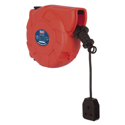 Cable Reel System Retractable 10m 1 x 230V Socket | Durable composite housing operated by simple pull and release action. | toolforce.ie