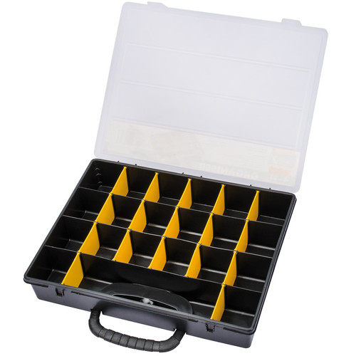 Draper 4 to 21 Compartment Plastic Organiser (QC21) | Plastic organiser with an adjustable matrix of storage compartments. | toolforce.ie