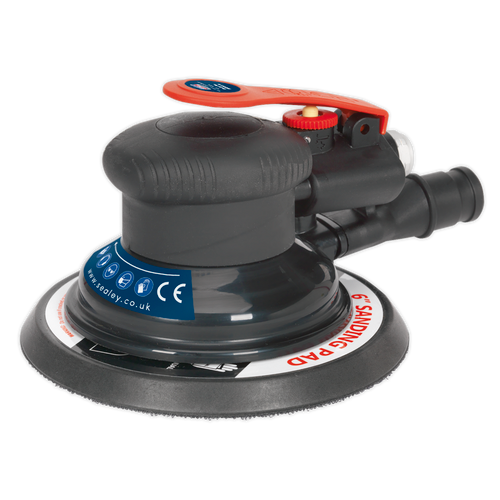 SEALEY 150mm Professional Air Palm Orbital Sander Dust Free SA801 | Dust-free outlet for use with centralised dust extraction systems | toolforce.ie