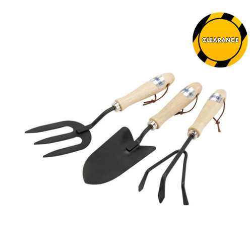 Draper Carbon Steel Hand Fork, Cultivator and Trowel with Hardwood Handles (GCSTS3DD)