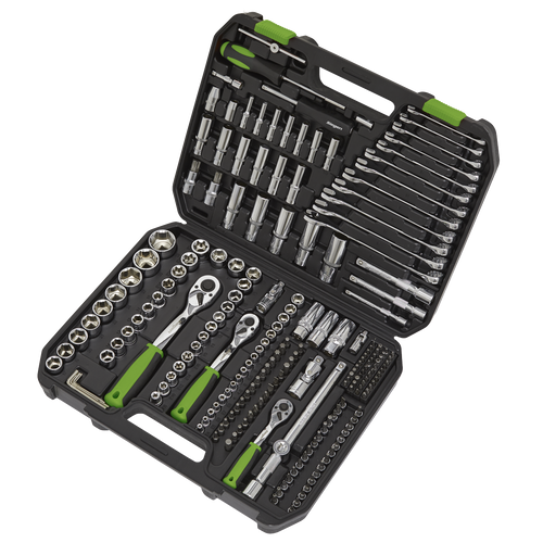 Sealey Socket Set 219pc 1/4", 3/8" & 1/2"Sq Drive WallDrive® Metric S01212 | Professional socket set manufactured from hardened and heat treated Chrome Vanadium steel. | toolforce.ie
