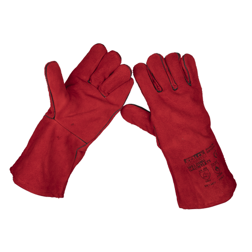 Sealey Leather Welding Gauntlets Lined Pair SSP141 | Gauntlets offer superior protection from spatter and heat. | toolforce.ie