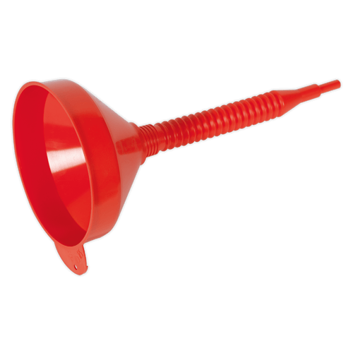 Sealey Flexi-Spout Funnel Medium Ø200mm with Filter F2F | Polyethylene funnel resistant to oil, fuel and some acids. | toolforce.ie