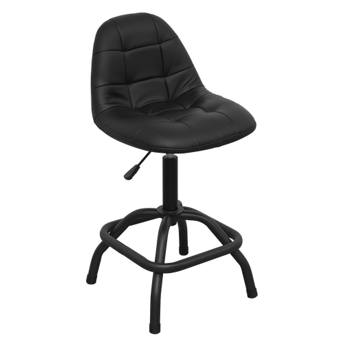 Sealey Workshop Stool Pneumatic with Adjustable Height Swivel Seat SCR01B