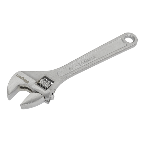 Sealey 150mm Adjustable Wrench S0450 | Hardened and heat treated steel with a chrome plated finish. | toolforce.ie