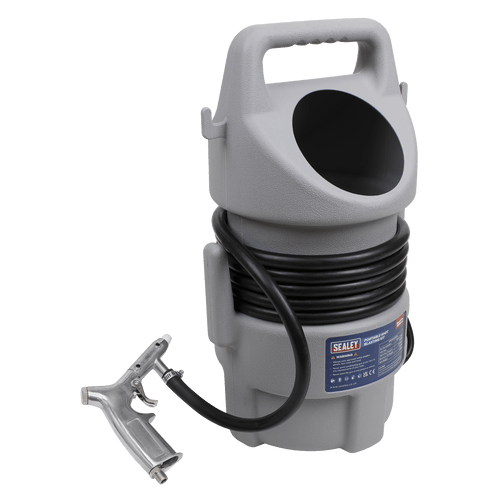 Sealey Shot Blasting Kit 22kg Capacity SB993 | Large capacity hopper with convenient carry handle and wraparound hose storage. | toolforce.ie