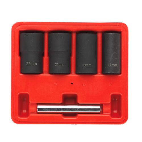 Locking Wheel Nut Removal Set 5pc 1/2"Sq Drive SX20 | Forged Chrome Molybdenum steel 1/2"Sq drive sockets for removal of wheel locking nuts when the key is not available. | toolforce.ie