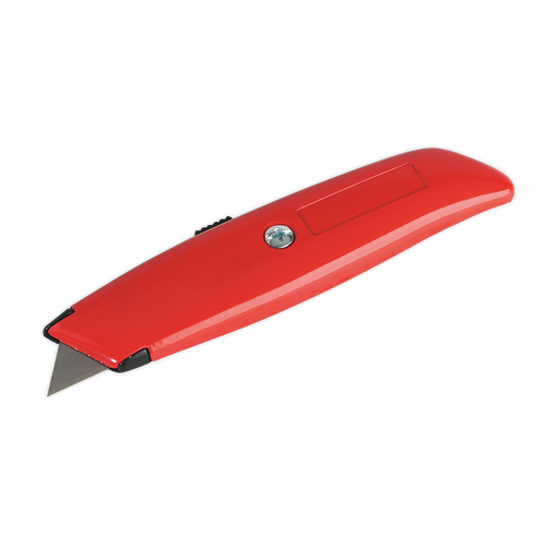 Sealey Utility Knife Retractable AK86 | Die-cast grip with retracting safety blade. | toolforce.ie