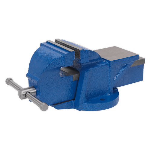 Sealey Vice 100mm Fixed Base Professional Heavy-Duty CV100XT | Bench mounting, heavy-duty vices with cast iron body and replaceable, serrated steel jaws. | toolforce.ie