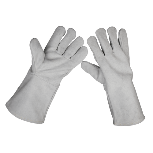 Sealey Leather Welding Gauntlets Lined Heavy-Duty Extra-Large - Pair SSP151 | Heavy-duty traditionally designed extra-large welding gauntlets providing excellent protection against spatter and heat. | toolforce.ie